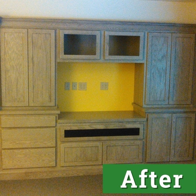 custom cabinetry against a yellow wall